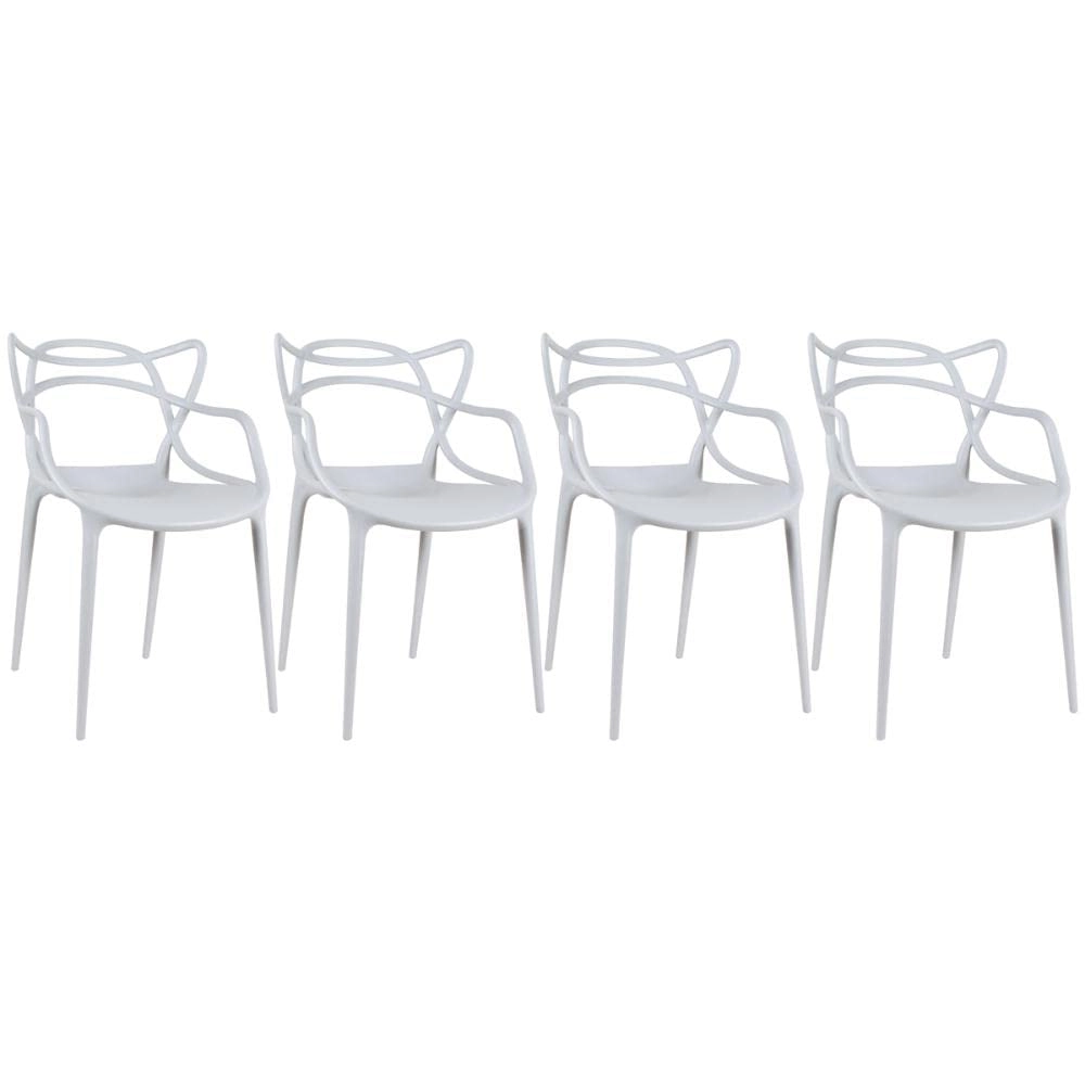 Kit com 4 Cadeiras Master Allegra Design Moderno em Polipropileno para Cozinha e Sala de Jantar - Cinza claro Kit com 4 Cadeiras Master Allegra Design Moderno em Polipropileno para Cozinha e Sala de Jantar - Cinza claro