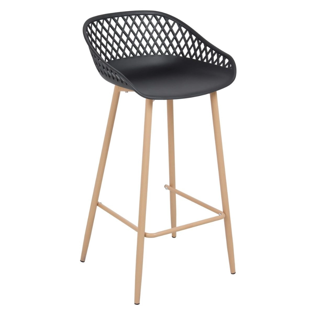 Kit com 6 Banquetas altas para bancada Clarice Cloe com base de metal - Preto Kit com 6 Banquetas altas para bancada Clarice Cloe com base de metal - Preto