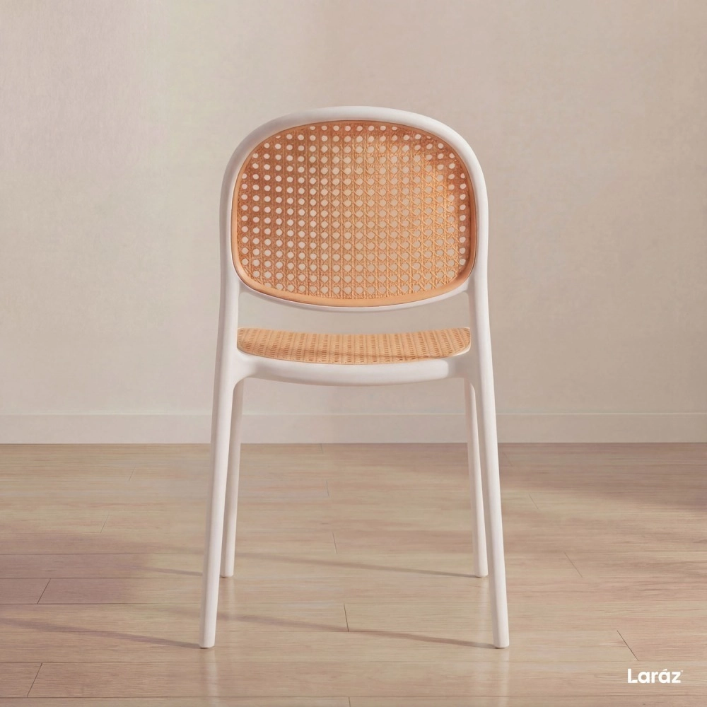 Kit com 6 Cadeiras de jantar Mumbai de telinha com design contemporâneo e assento anatômico – Branco Kit com 6 Cadeiras de jantar Mumbai de telinha com design contemporâneo e assento anatômico – Branco