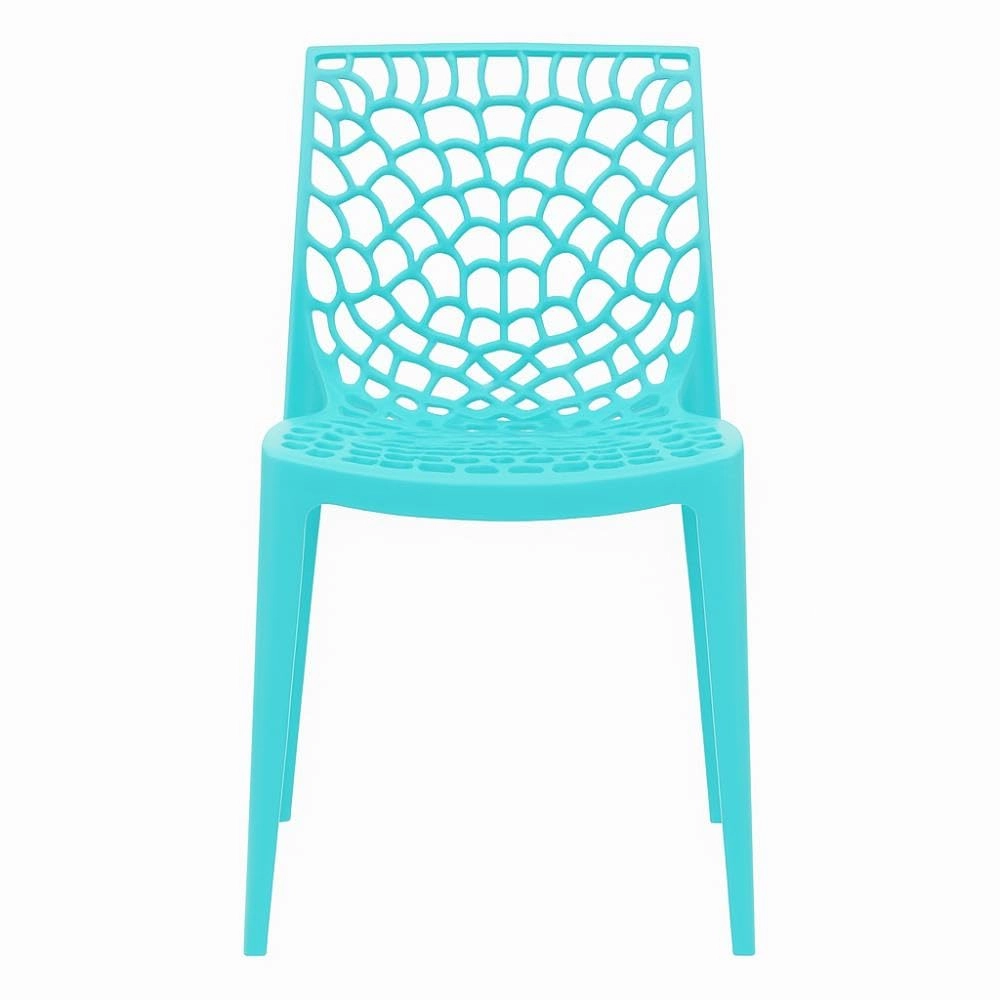 Kit com 6 Cadeiras Gruvyer com Design Contemporâneo Encosto e Assento Anatômico - Azul tiffany