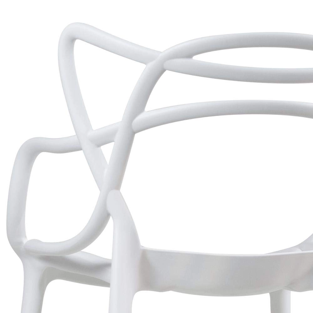 Kit com 6 Cadeiras Master Allegra Design Moderno em Polipropileno para Cozinha e Sala de Jantar - Branco Kit com 6 Cadeiras Master Allegra Design Moderno em Polipropileno para Cozinha e Sala de Jantar - Branco