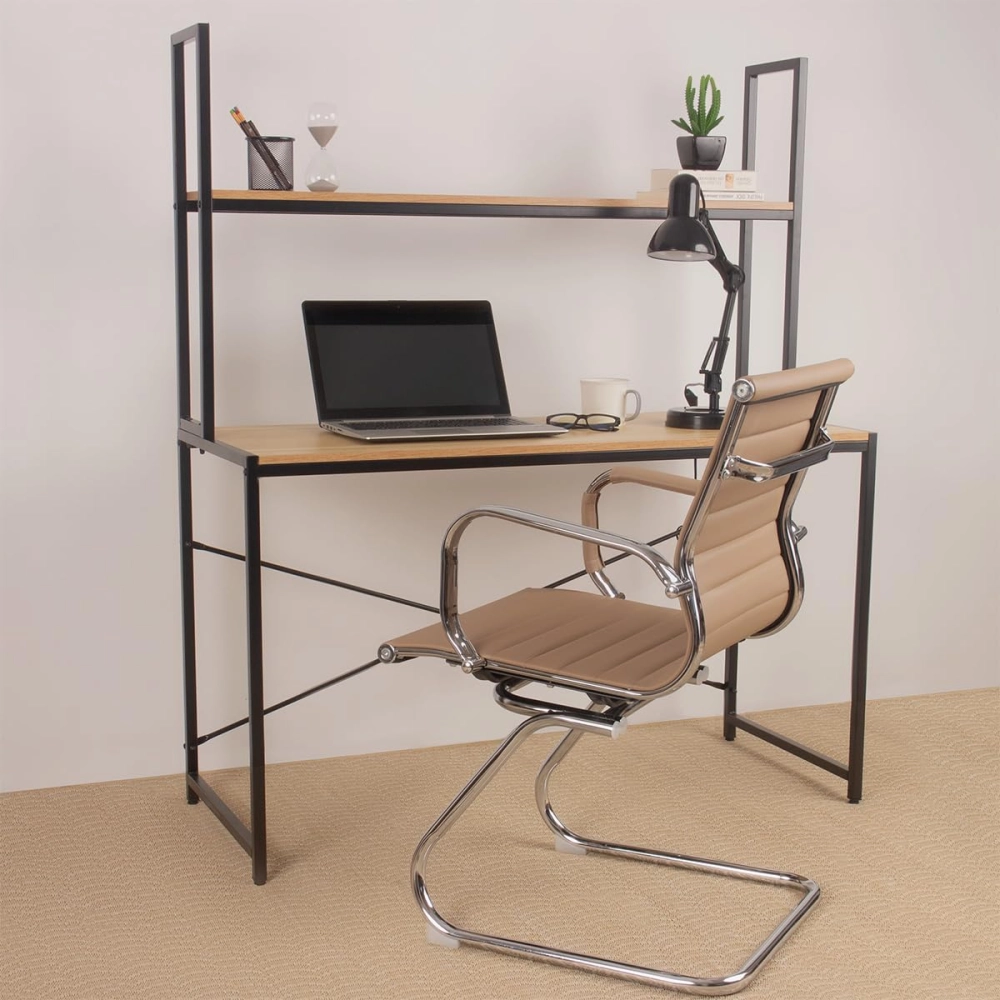 Kit com 6 Cadeiras para Escritório Esteirinha com Base Fixa - Nude Kit com 6 Cadeiras para Escritório Esteirinha com Base Fixa - Nude