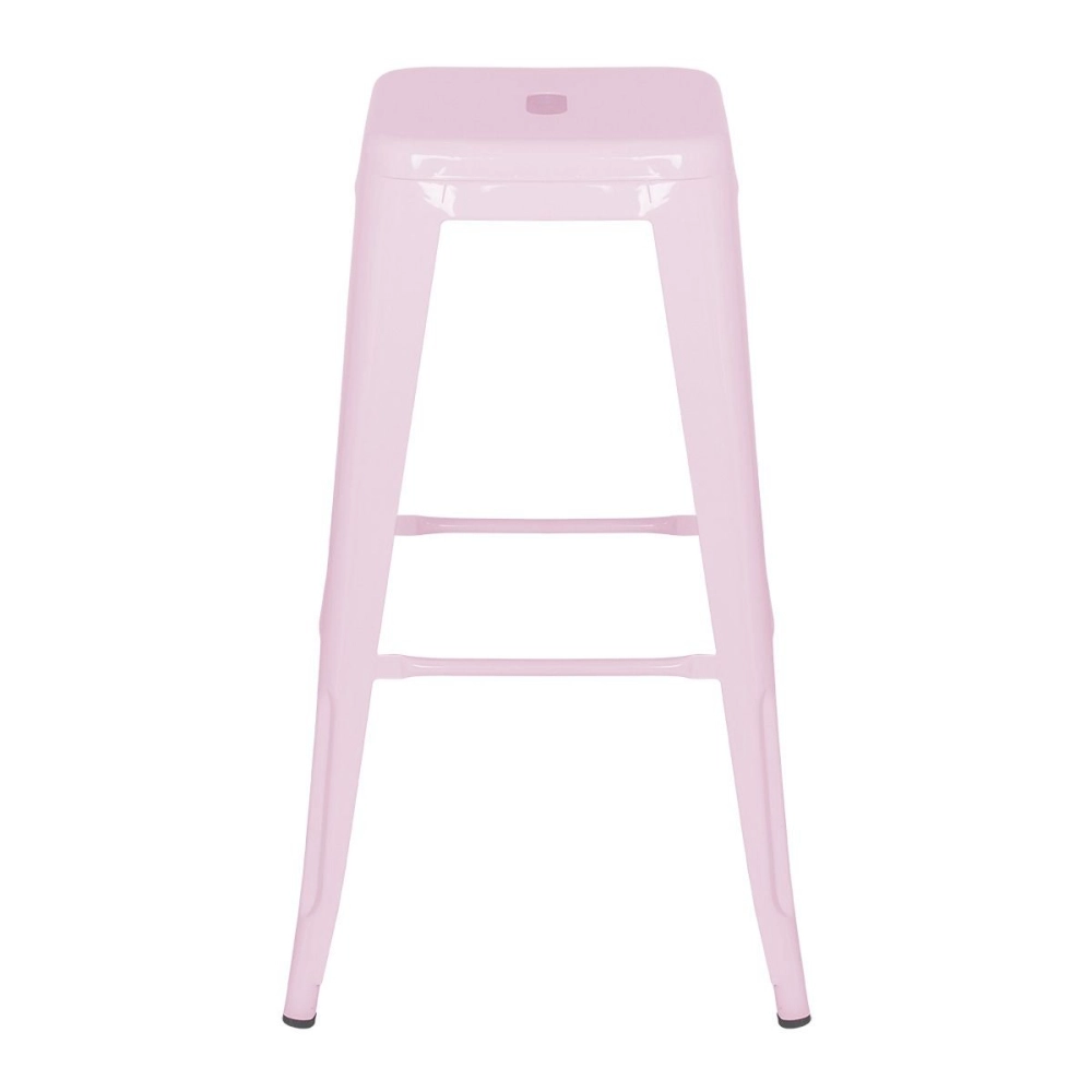 Kit com 8 Banquetas altas para bancada Iron Tolix 76 cm - Rosa claro