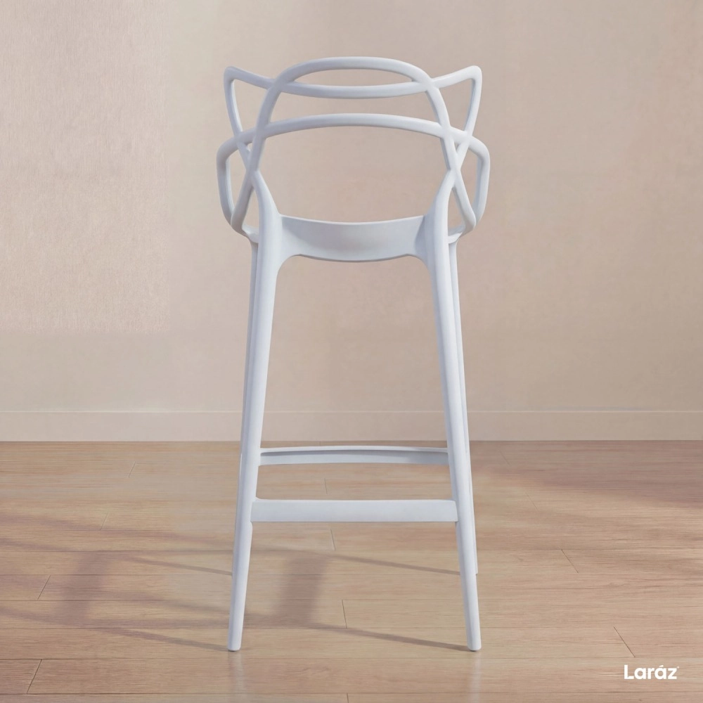 Kit com 8 Banquetas altas para bancada Master Allegra em Polipropileno 78 cm - Branco