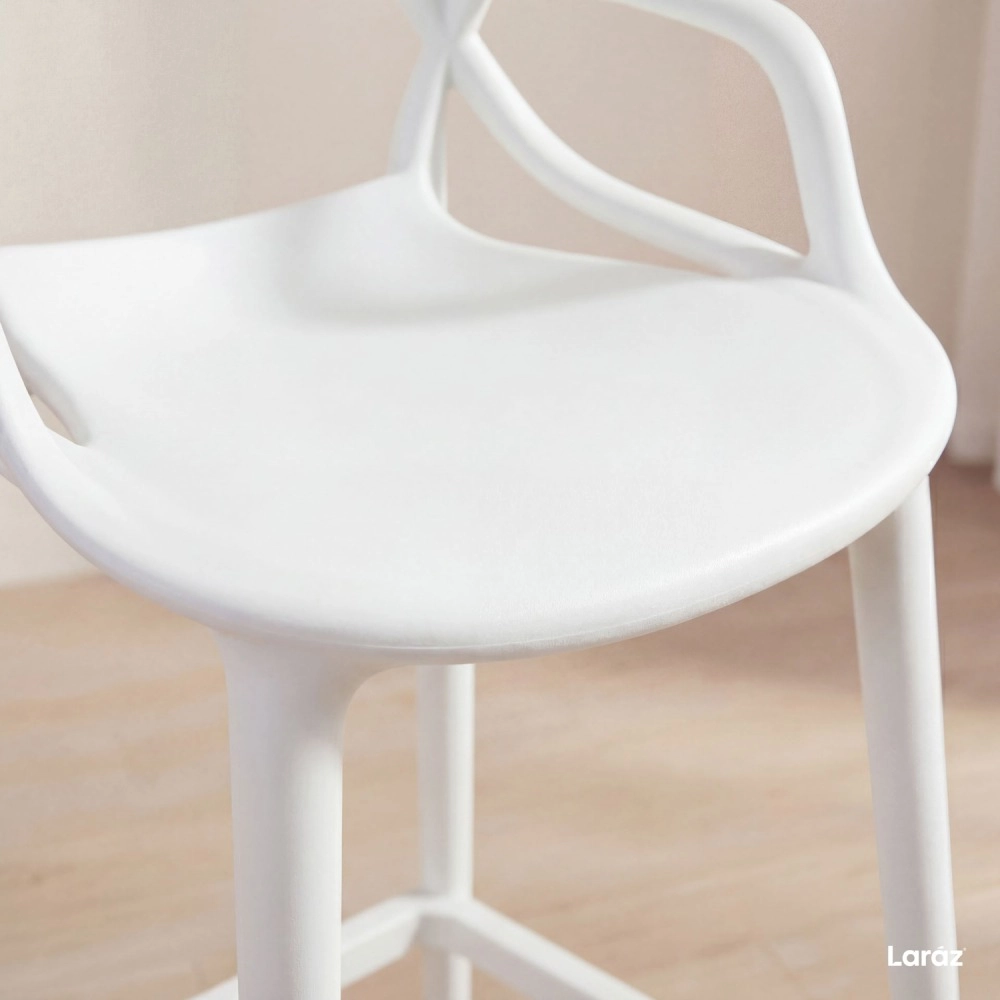 Kit com 8 Banquetas altas para bancada Master Allegra em Polipropileno 78 cm - Branco