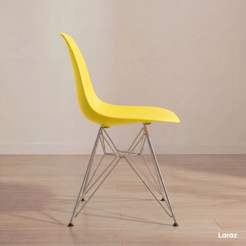 Kit com 8 Cadeiras de jantar Charles Eames Eiffel DKR em Polipropileno - Amarelo Kit com 8 Cadeiras de jantar Charles Eames Eiffel DKR em Polipropileno - Amarelo