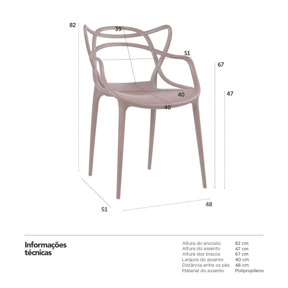 Kit com 8 Cadeiras Design Allegra Polipropileno Injetado Alta Densidade Empilhável Sala Cozinha Jantar Bar Jardim Varanda Marrom Kit com 8 Cadeiras Design Allegra Polipropileno Injetado Alta Densidade Empilhável Sala Cozinha Jantar Bar Jardim Varanda Marrom