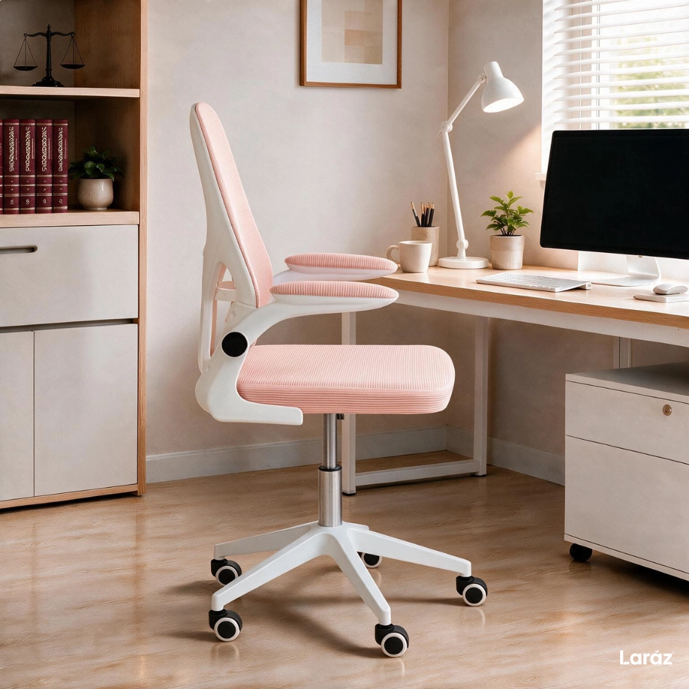 Kit com 8 Cadeiras escritório rodizio office Bytes - Rosa claro Kit com 8 Cadeiras escritório rodizio office Bytes - Rosa claro