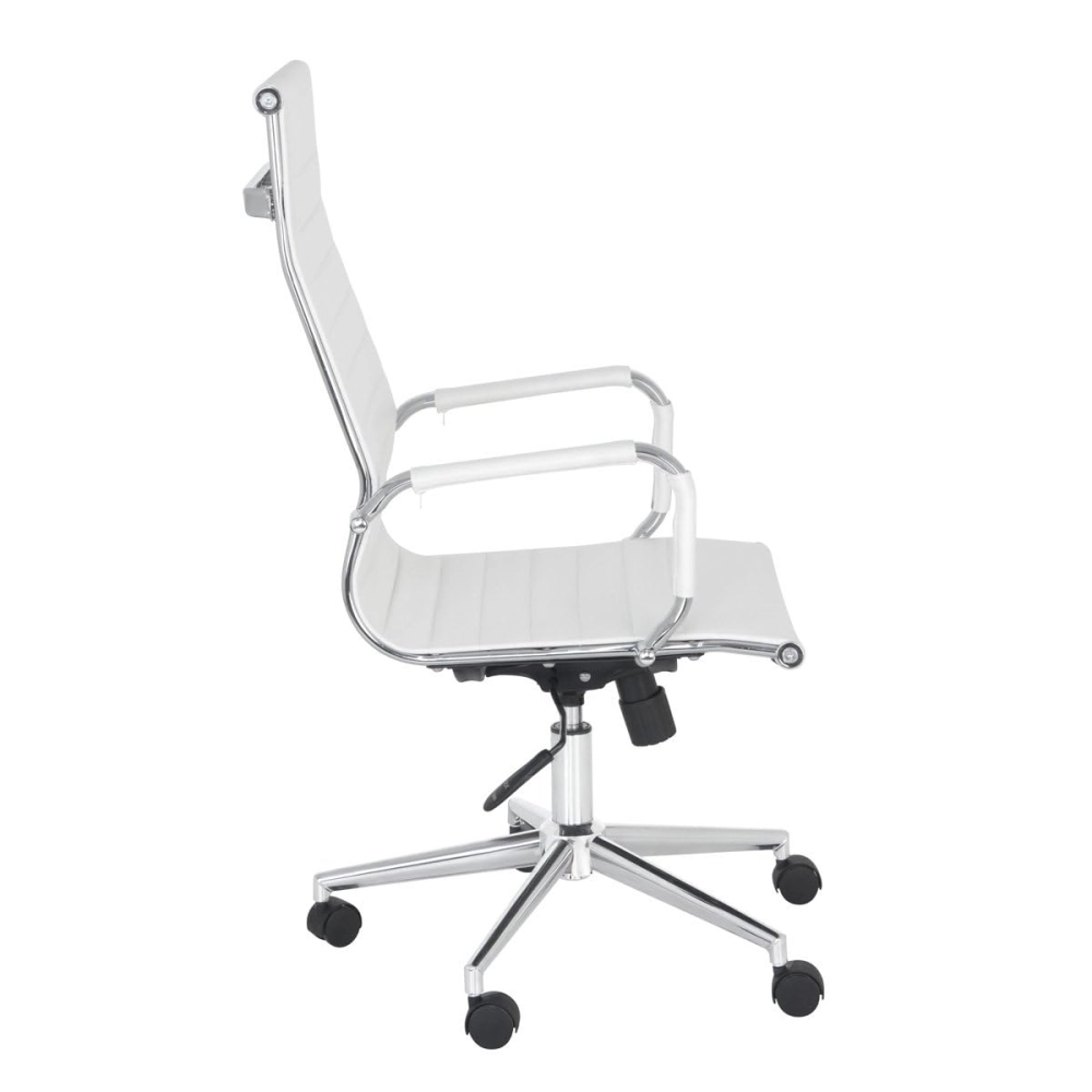 Kit com 8 Cadeiras Esteirinha Diretor com rodízios para escritório - Branco Kit com 8 Cadeiras Esteirinha Diretor com rodízios para escritório - Branco