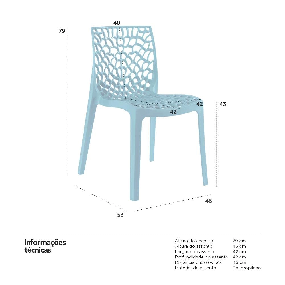 Kit com 8 Cadeiras Gruvyer, Polipropileno com Encosto Versátil para Sala de Jantar Cozinha Bar Jardim Varanda Cafeteria Shopping Salão de Festas, Turquesa Kit com 8 Cadeiras Gruvyer, Polipropileno com Encosto Versátil para Sala de Jantar Cozinha Bar Jardim Varanda Cafeteria Shopping Salão de Festas, Turquesa