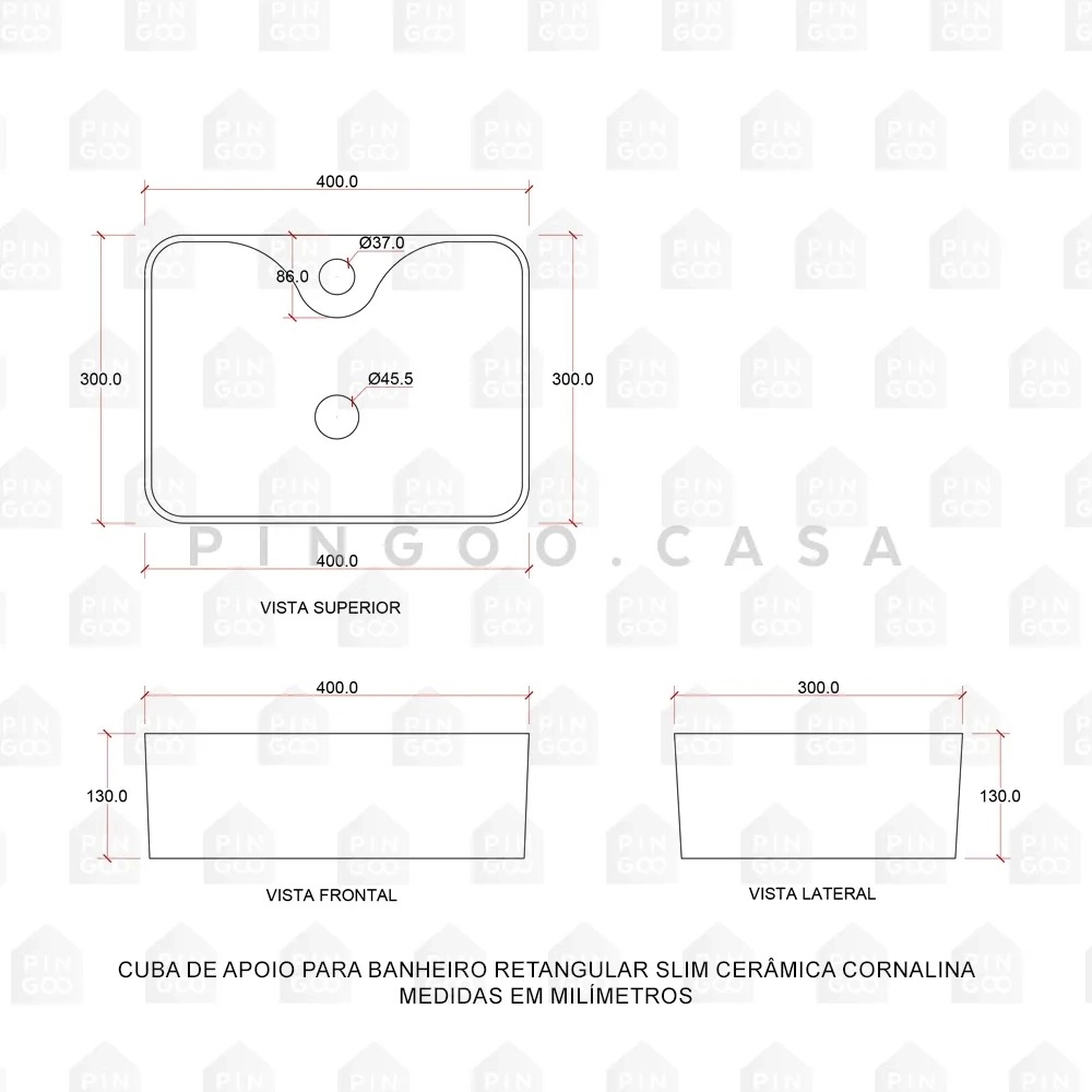 Kit Cuba Cornalina e Torneira Baixa Amazonas Branco