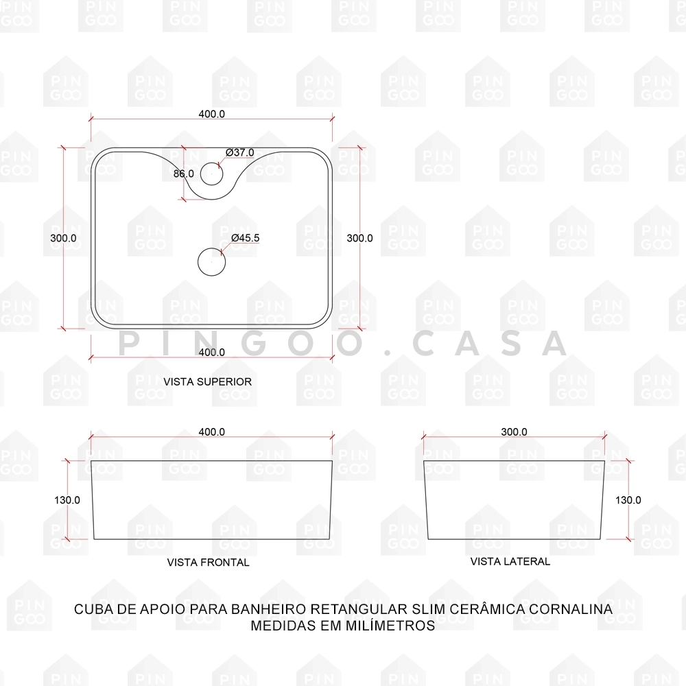 Kit Cuba Cornalina e Torneira Baixa Amazonas Branco