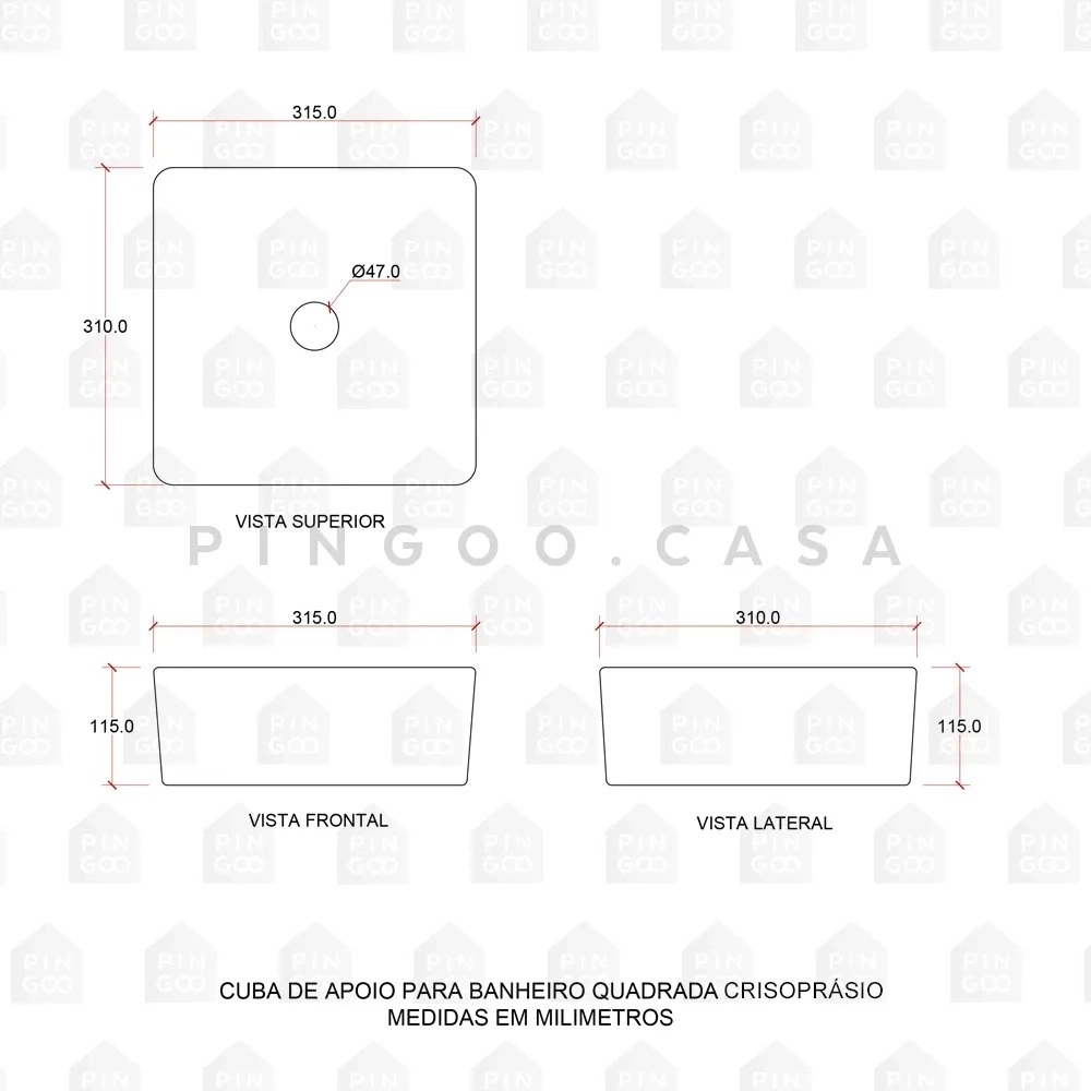 Kit Cuba Crisoprásio e Torneira Alta Madeira - Branco e Preto