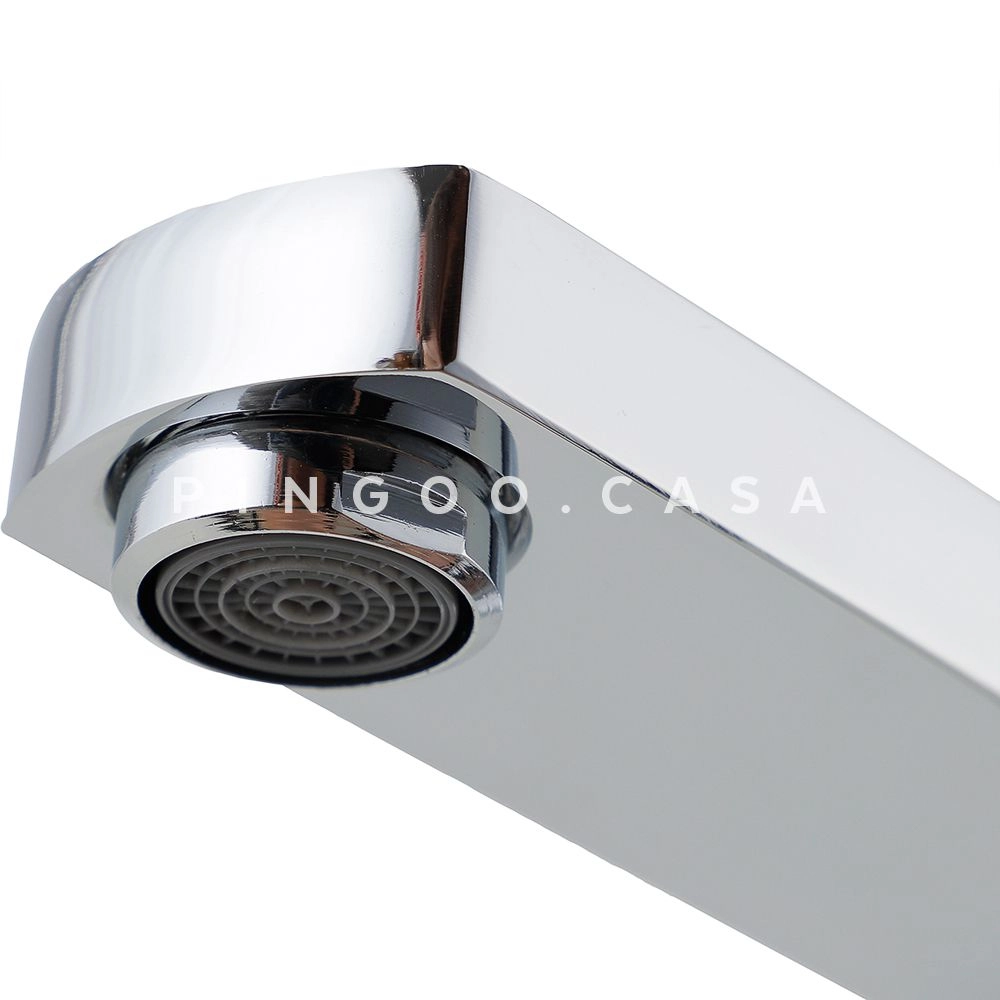 Kit Cuba de Apoio para Banheiro e Torneira Misturador Monocomando Alta Madeira Pingoo.casa - Branco e Prata Kit Cuba de Apoio para Banheiro e Torneira Misturador Monocomando Alta Madeira Pingoo.casa - Branco e Prata