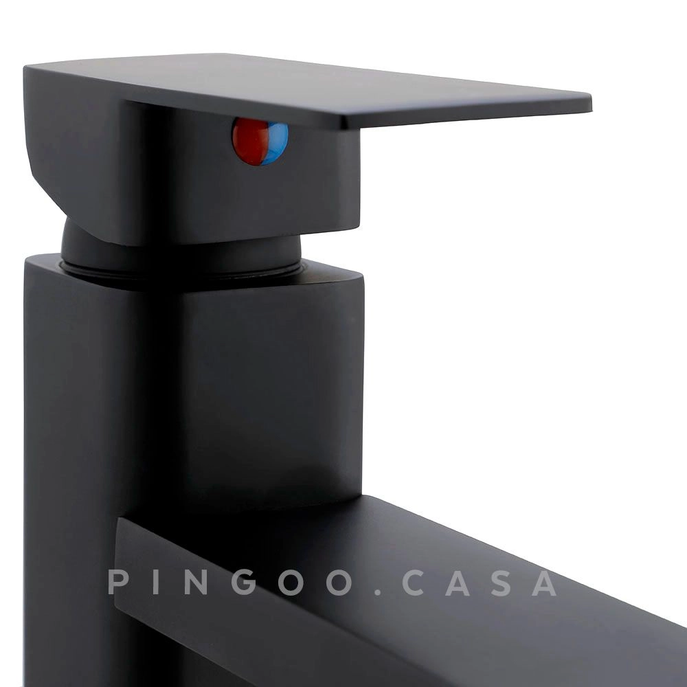 Kit Cuba de Apoio para Banheiro e Torneira Misturador Monocomando Alta Madeira Pingoo.casa - Branco e Preto Kit Cuba de Apoio para Banheiro e Torneira Misturador Monocomando Alta Madeira Pingoo.casa - Branco e Preto