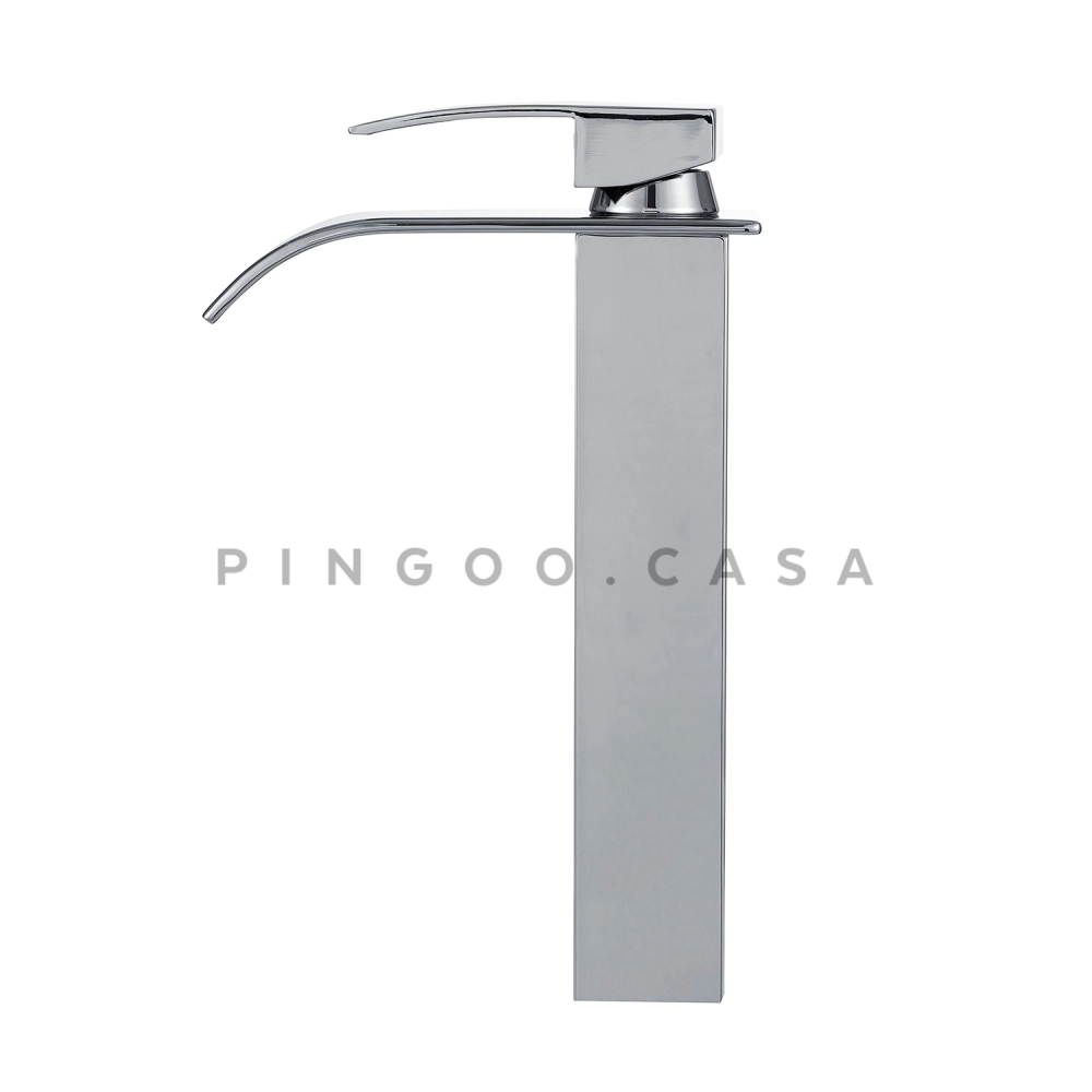 Kit Cuba de Apoio para Banheiro e Torneira Misturador Monocomando Alta Paraná Pingoo.casa - Branco e Prata Kit Cuba de Apoio para Banheiro e Torneira Misturador Monocomando Alta Paraná Pingoo.casa - Branco e Prata