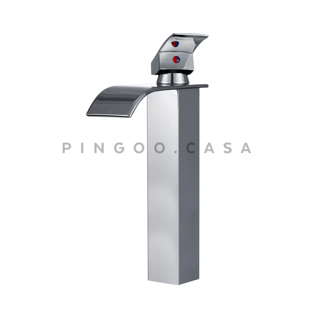 Kit Cuba de Apoio para Banheiro e Torneira Misturador Monocomando Alta Paraná Pingoo.casa - Branco e Prata Kit Cuba de Apoio para Banheiro e Torneira Misturador Monocomando Alta Paraná Pingoo.casa - Branco e Prata