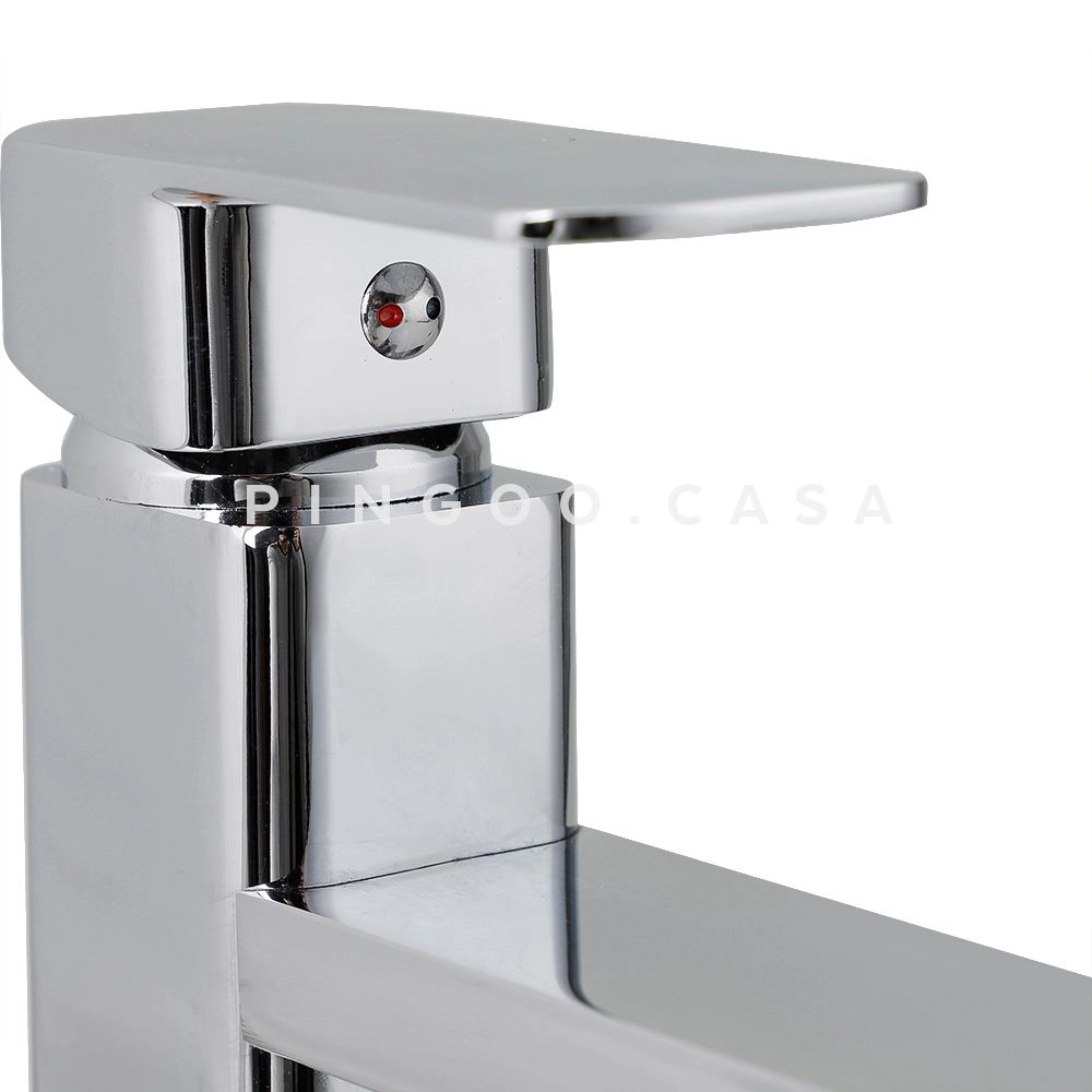 Kit Cuba de Apoio para Banheiro e Torneira Misturador Monocomando Baixa Madeira Pingoo.casa - Branco e Prata