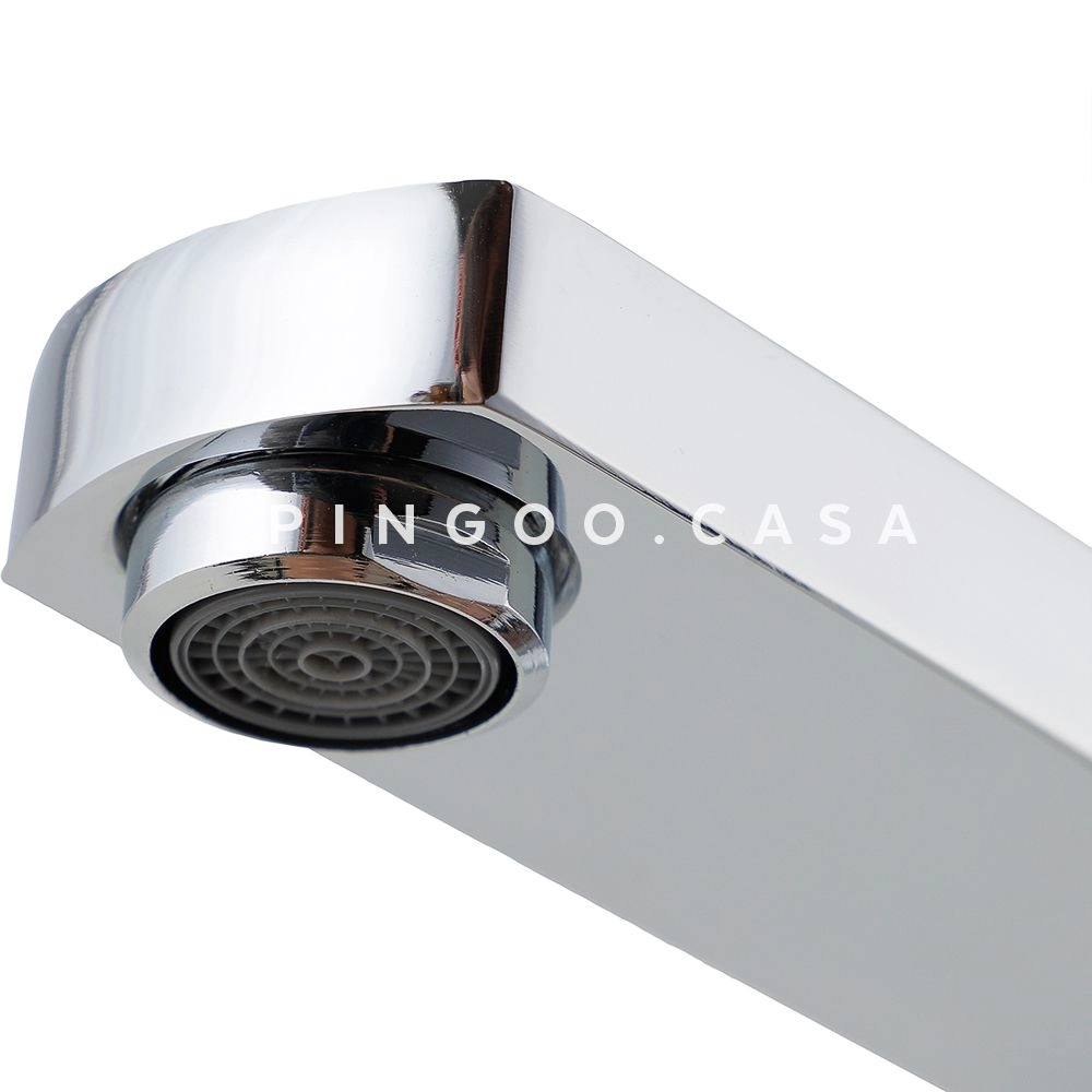 Kit Cuba de Apoio para Banheiro e Torneira Misturador Monocomando Baixa Madeira Pingoo.casa - Branco e Prata