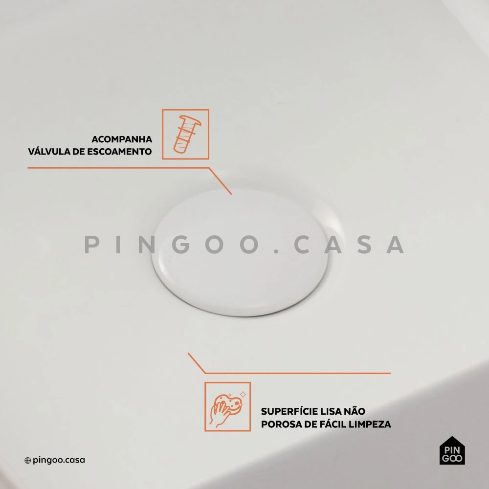 Kit Cuba de Apoio Slim Crisoprásio e Torneira Alta para Banheiro em Aço Amazonas Pingoo.casa - Branco e Prata Kit Cuba de Apoio Slim Crisoprásio e Torneira Alta para Banheiro em Aço Amazonas Pingoo.casa - Branco e Prata