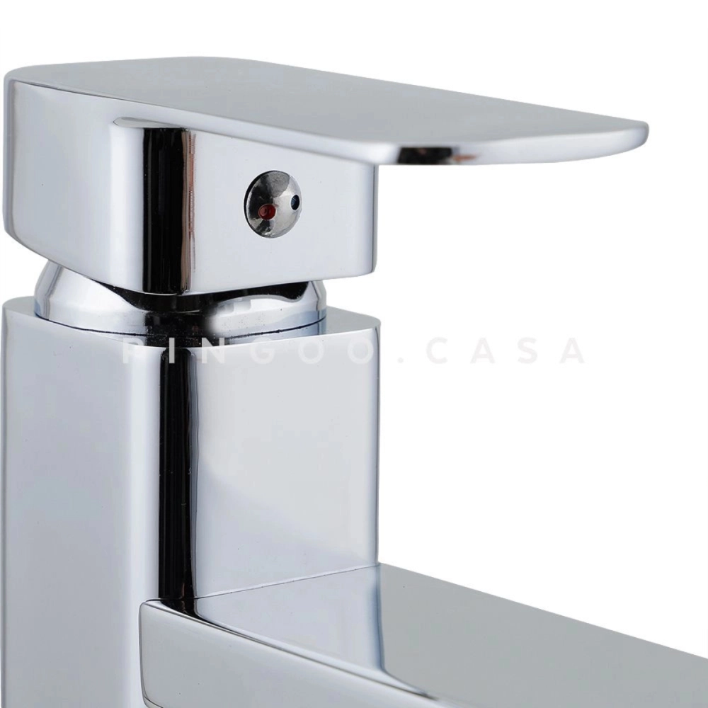 Kit Cuba de Apoio Slim Crisoprásio e Torneira Misturador Monocomando Alta Madeira Pingoo.casa - Branco e Prata