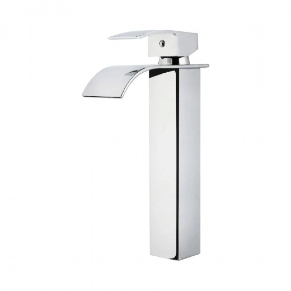 Kit Cuba de Apoio Slim Crisoprásio e Torneira Misturador Monocomando Alta paraná Pingoo.casa - Branco e Prata Kit Cuba de Apoio Slim Crisoprásio e Torneira Misturador Monocomando Alta paraná Pingoo.casa - Branco e Prata