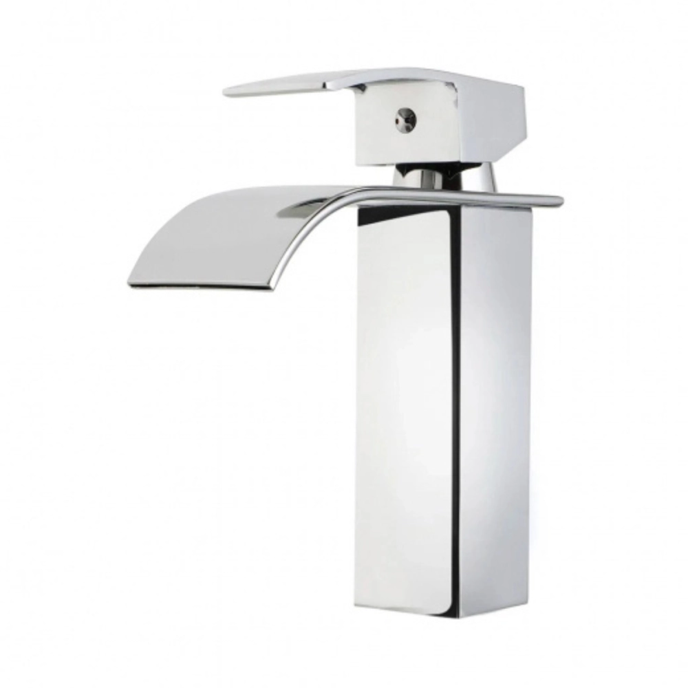 Kit Cuba de Apoio Slim Crisoprásio e Torneira Misturador Monocomando Baixa Paraná Pingoo.casa - Branco e Prata Kit Cuba de Apoio Slim Crisoprásio e Torneira Misturador Monocomando Baixa Paraná Pingoo.casa - Branco e Prata