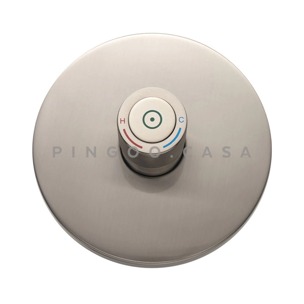 Kit Cuba de Piso para Banheiro Espinélio e Misturador de Piso Timonha - Branco e Prata Escovado