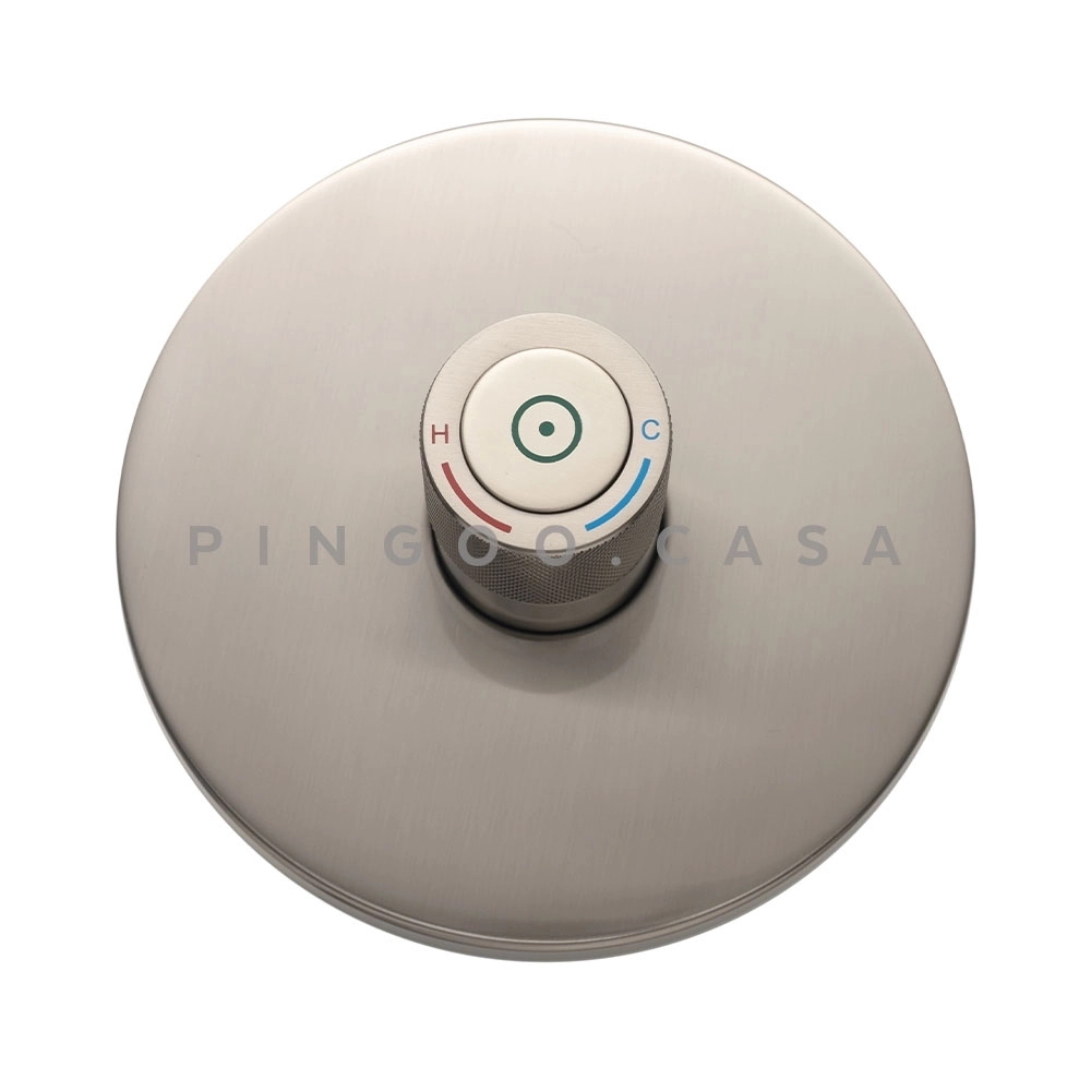 Kit Cuba de Piso para Banheiro Espinélio e Misturador de Piso Timonha - Preto e Prata Escovado