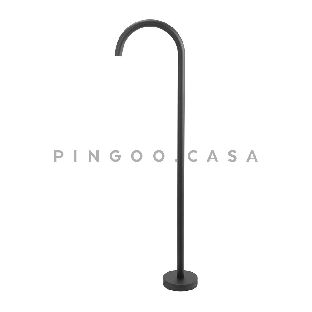 Kit Cuba de Piso para Banheiro Espinélio e Misturador de Piso Timonha - Preto e Preto