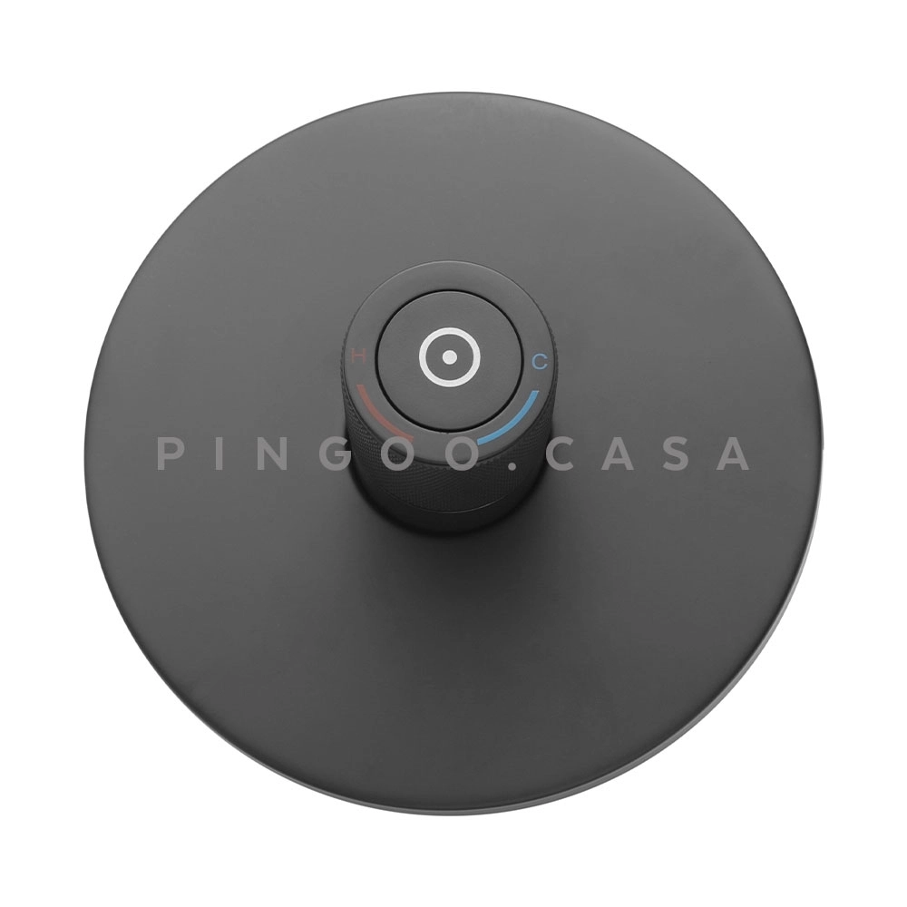 Kit Cuba de Piso para Banheiro Espinélio e Misturador de Piso Timonha - Preto e Preto