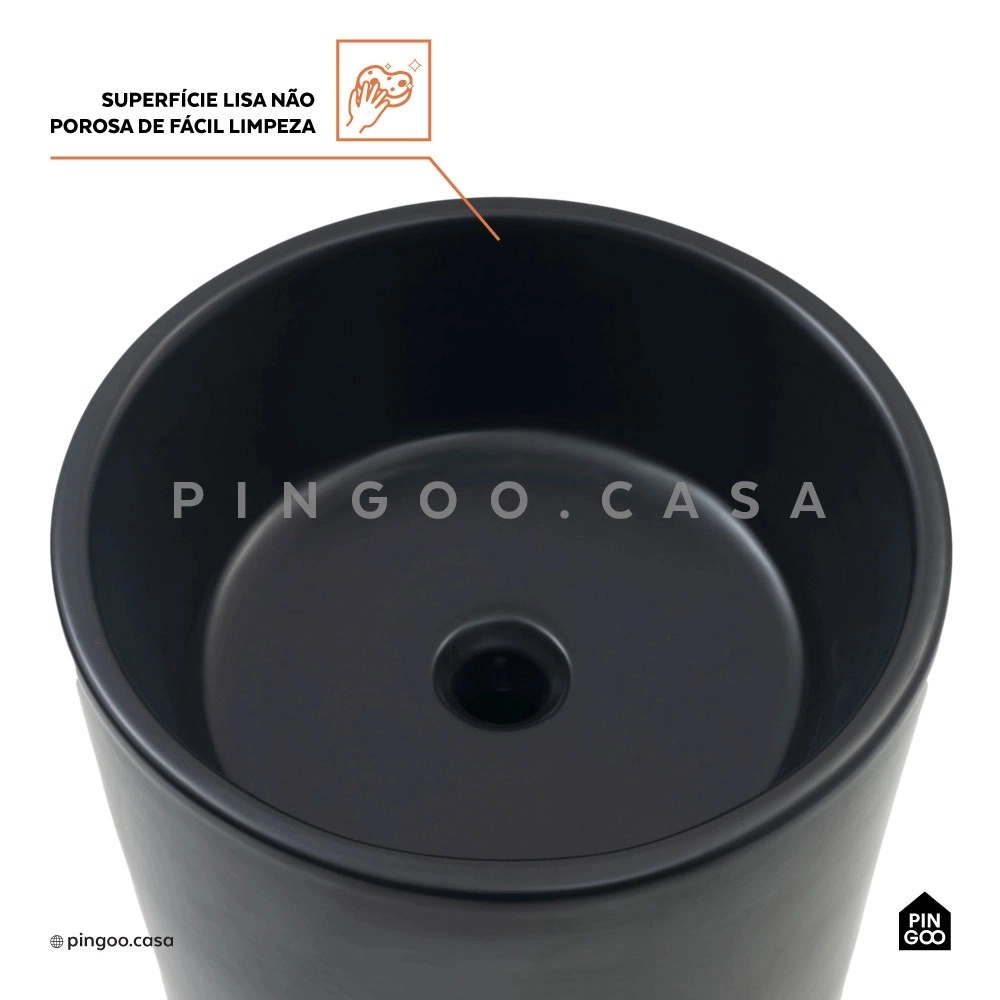 Kit Cuba de Piso para Banheiro Espinélio e Torneira de Piso Gongogi - Prata e Preto