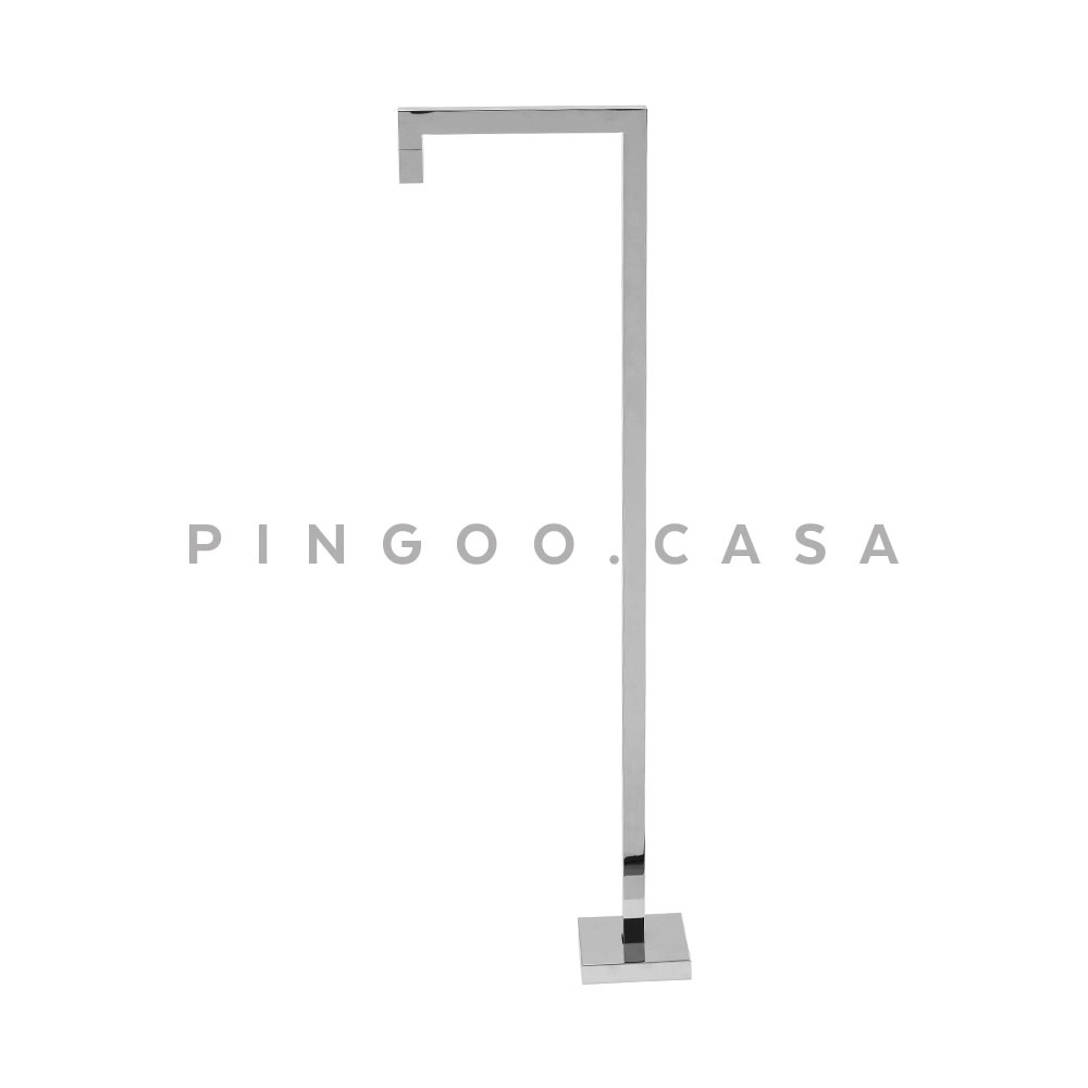 Kit Cuba de Piso para Banheiro Espinélio e Torneira de Piso Gongogi - Prata e Preto