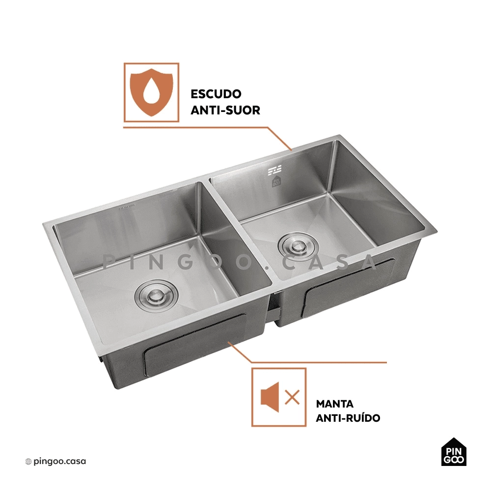 Kit Cuba Dupla Gourmet Tukano e Torneira Misturador Monocomando Muru Pingoo.casa - Prata