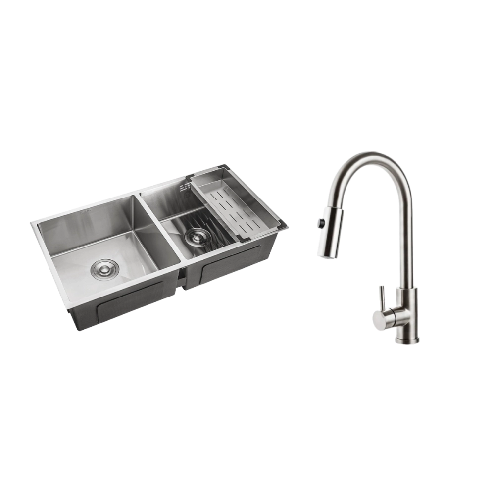 Kit Cuba Dupla Gourmet Tukano e Torneira Misturador Monocomando Muru Pingoo.casa - Prata