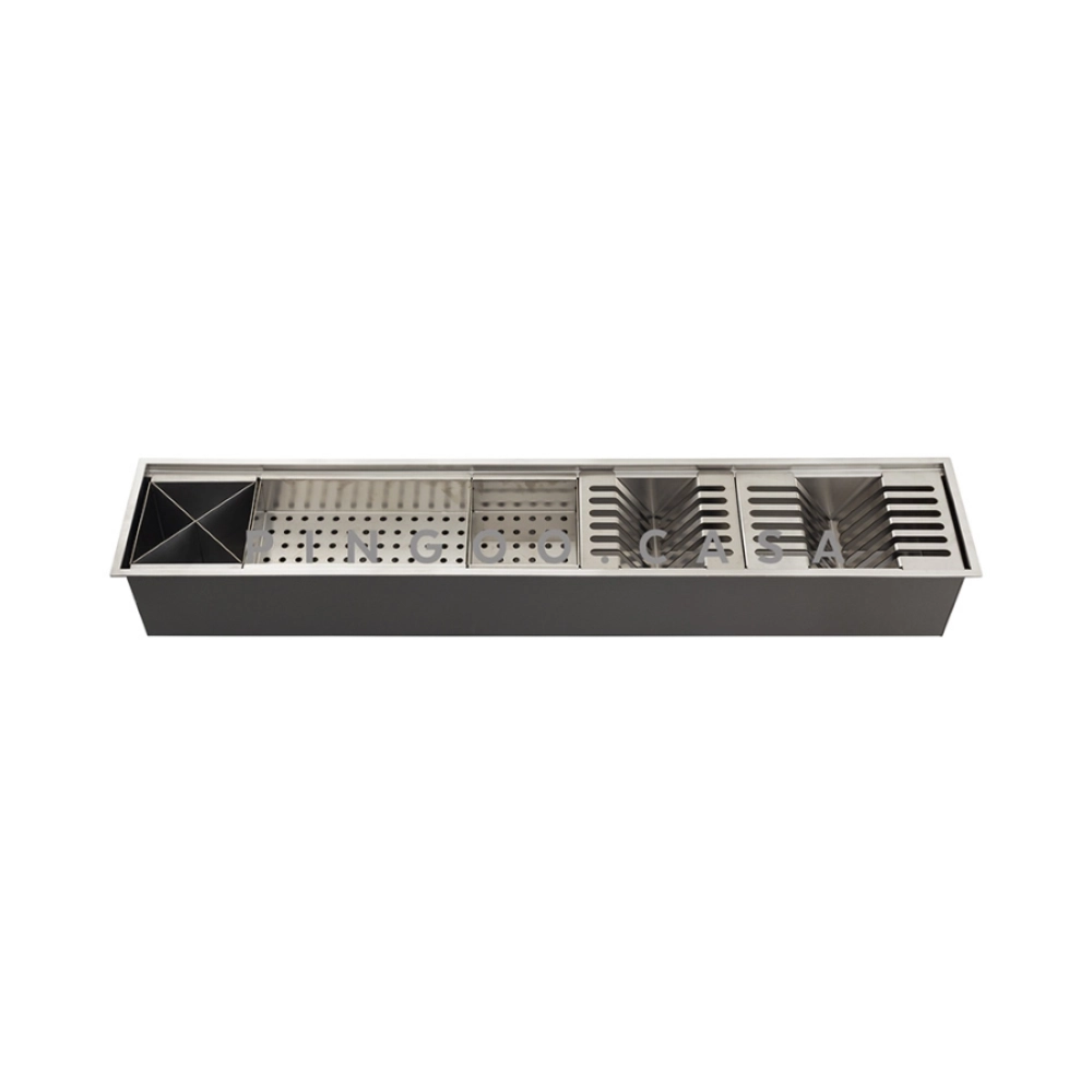 Kit Cuba Gourmet Awá 78x43cm e Calha Waiana Embutida 92x19cm Prata Aço Inox 304