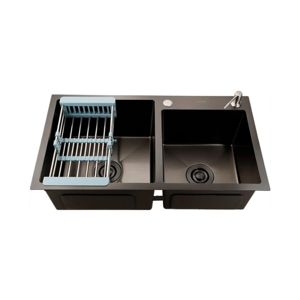 Kit Cuba Gourmet Awá 78x43cm e Calha Waiana Embutida 92x19cm Preto Aço Inox 304