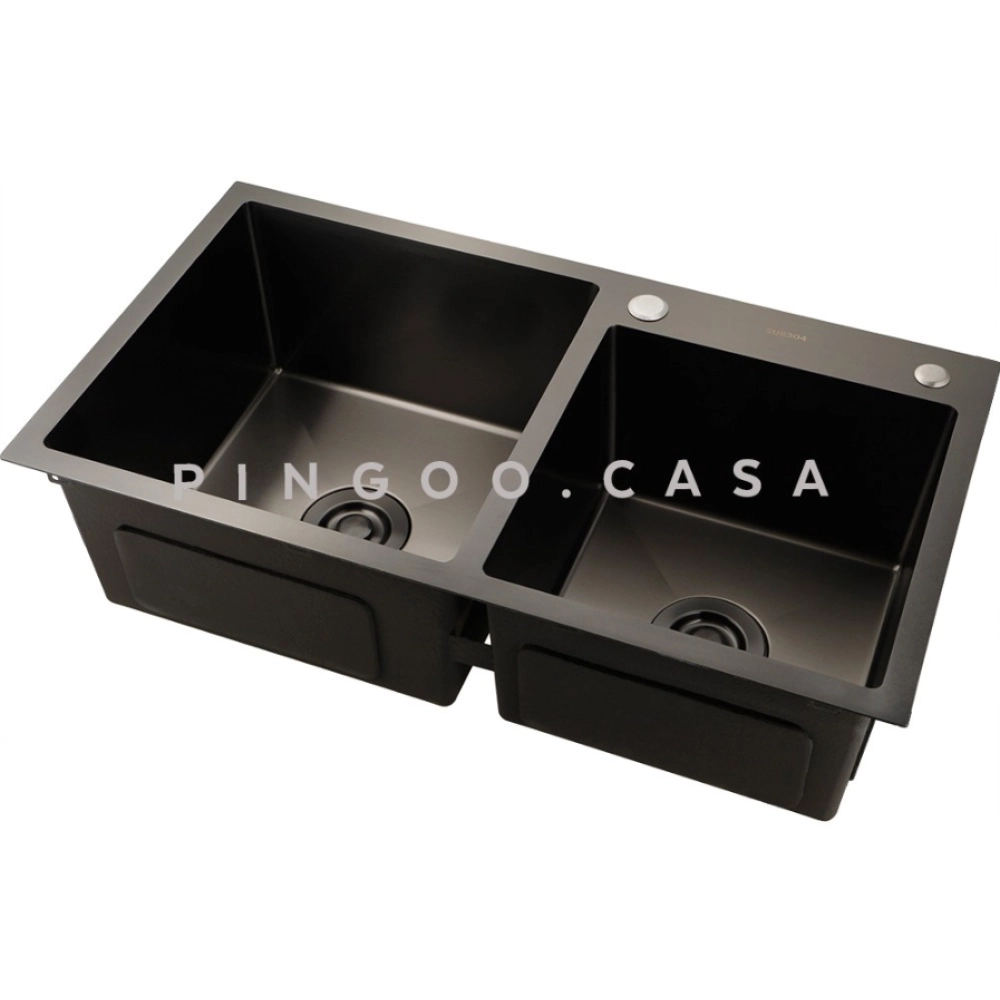 Kit Cuba Gourmet Awá 78x43cm e Calha Waiana Embutida 92x19cm Preto Aço Inox 304