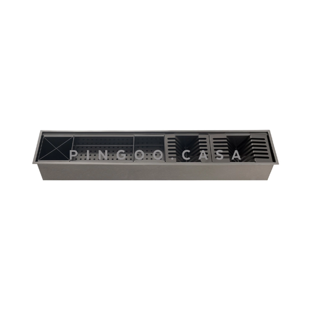 Kit Cuba Gourmet Awá 78x43cm e Calha Waiana Embutida 92x19cm Preto Aço Inox 304