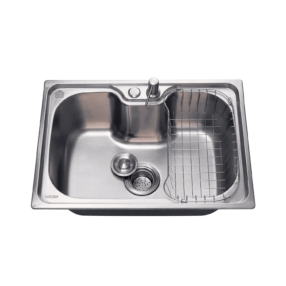 Kit Cuba Gourmet Borari com Tábua de Corte Carajás e Torneira Misturador Monocomando Extensível Apurema Pingoo.casa - Prata Kit Cuba Gourmet Borari com Tábua de Corte Carajás e Torneira Misturador Monocomando Extensível Apurema Pingoo.casa - Prata