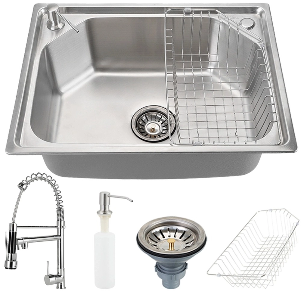 Kit Cuba Gourmet para Cozinha com Acessórios Aço Inox 201 57x43cm Guarani e Torneira Misturador Monocomando Munim Prata