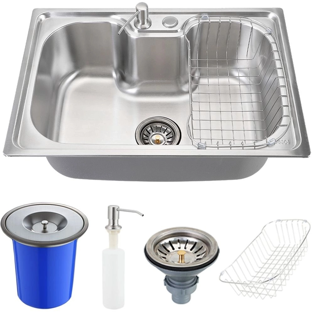Kit Cuba Gourmet para Cozinha com Acessórios e Lixeira Aço Inox 201 60x42cm Carajás Prata