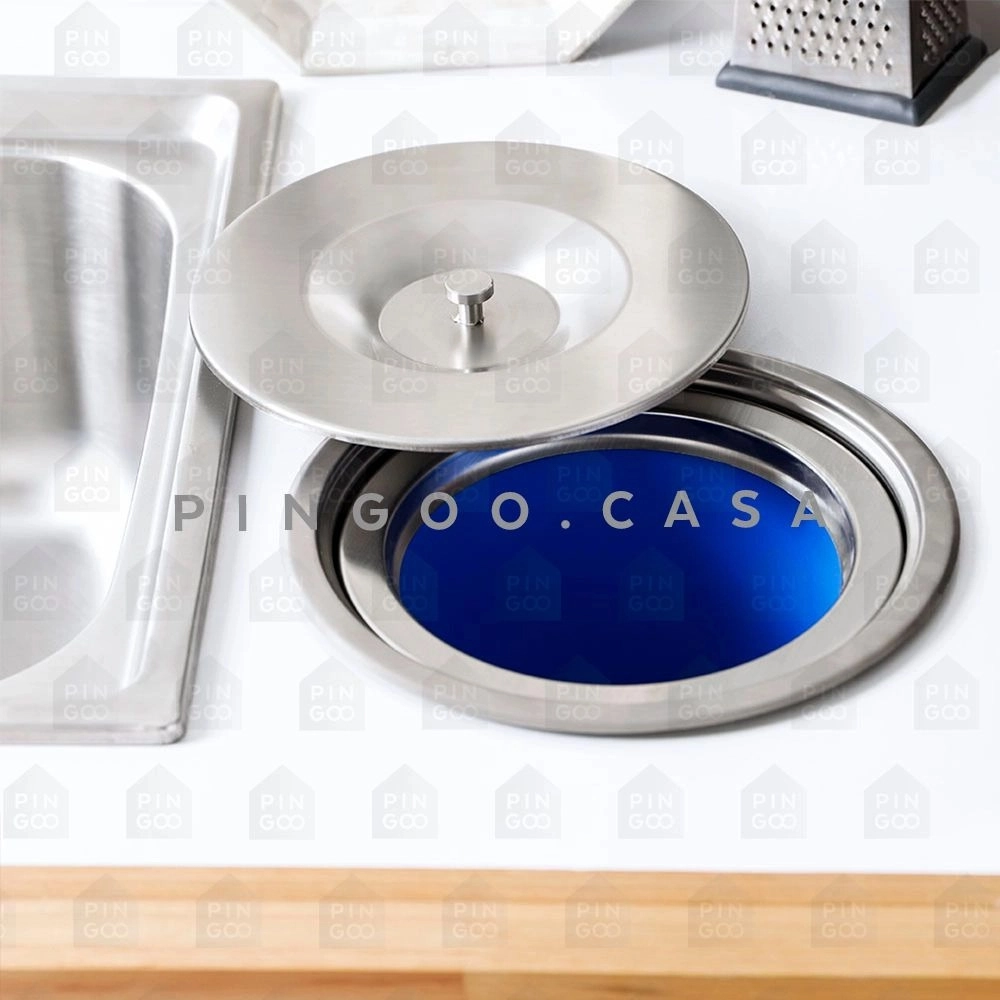Kit Cuba Gourmet para Cozinha com Acessórios e Lixeira Aço Inox 201 60x42cm Carajás Prata