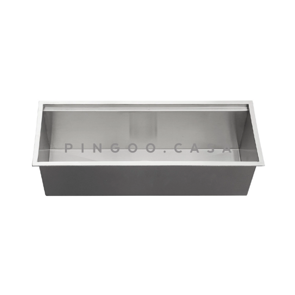 Kit Cuba Gourmet Terena 44x44cm e Calha Waiana Embutida 45x18cm Prata Aço Inox 304
