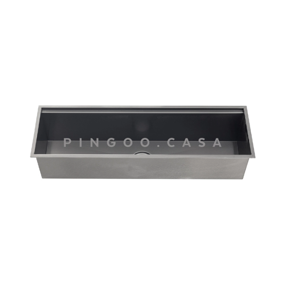 Kit Cuba Gourmet Terena 58x45cm e Calha Waiana Embutida 60x19cm Preto Aço Inox 304