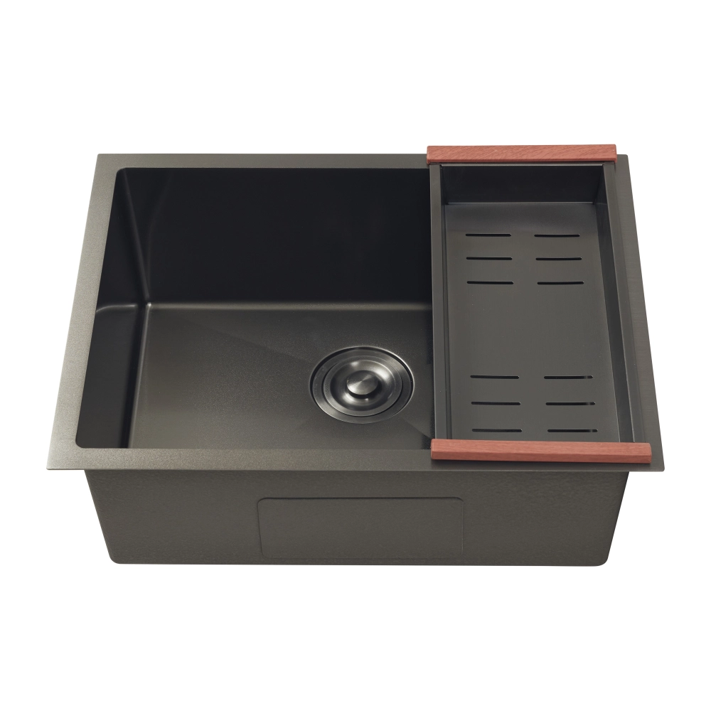 Kit Cuba Gourmet Terena 58x45cm e Calha Waiana Embutida 60x19cm Preto Aço Inox 304