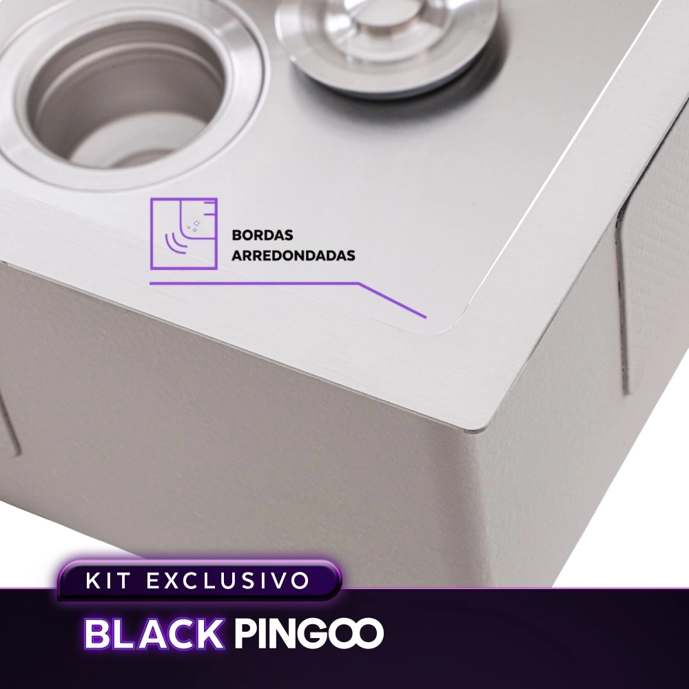 Kit Cuba Gourmet Terena e Torneira Misturador Monocomando Extensível Apurema Pingoo.casa - Prata