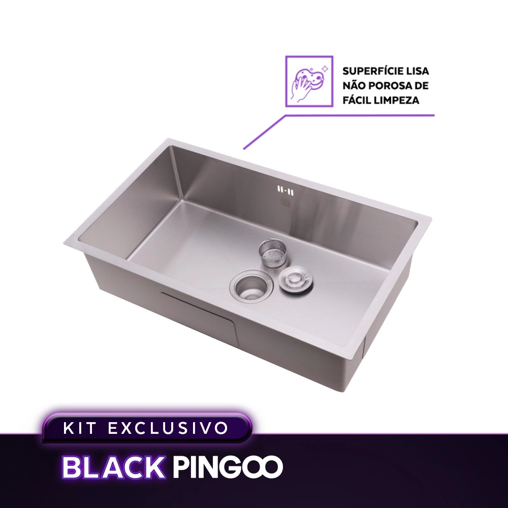 Kit Cuba Gourmet Terena e Torneira Misturador Monocomando Muru Pingoo.casa - Prata