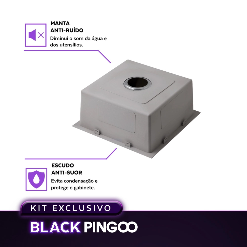 Kit Cuba Gourmet Terena e Torneira Misturador Monocomando Muru Pingoo.casa - Prata