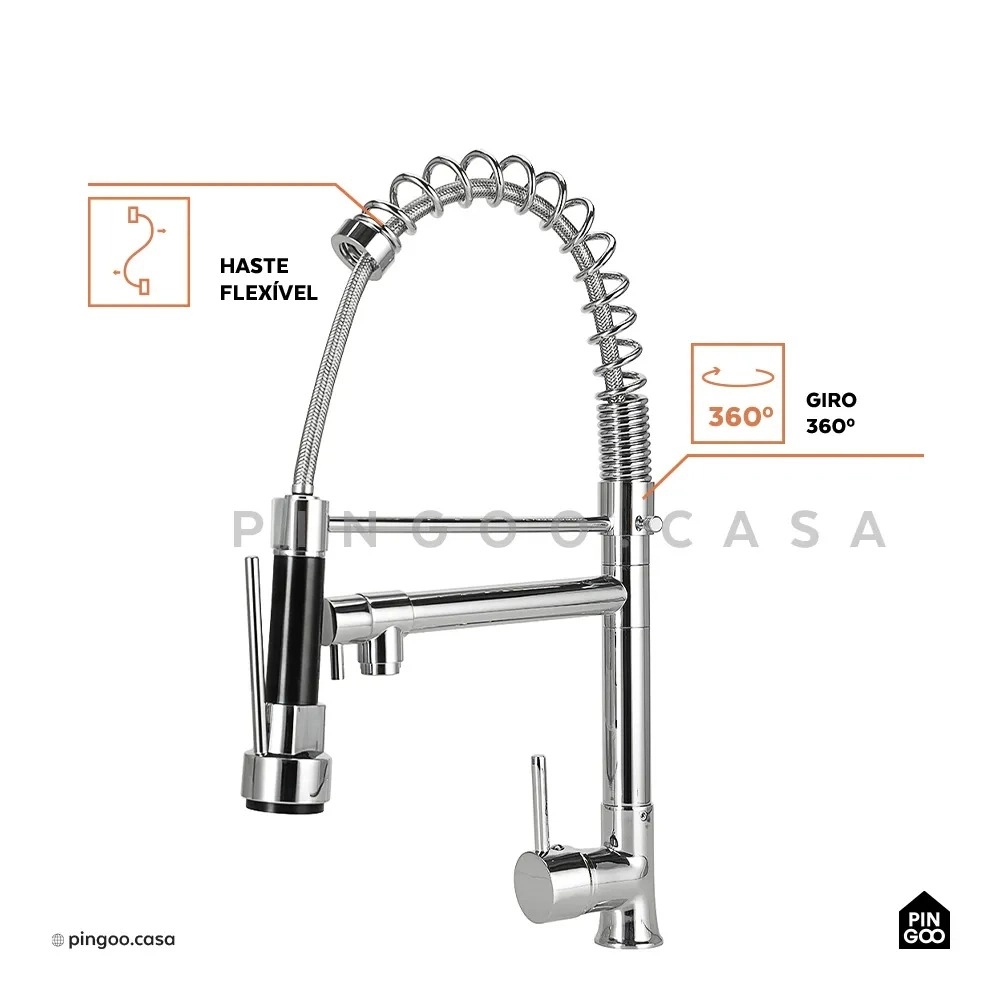 Kit Cuba Para Cozinha e Tábua de Apoio Nawa + Misturador Munim Prata